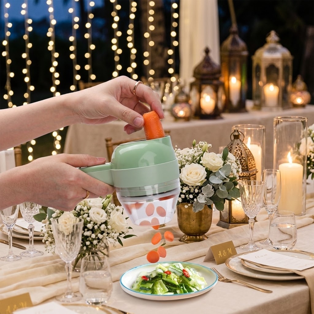 Portable Handheld 4 in 1 Electric Vegetable Slicer